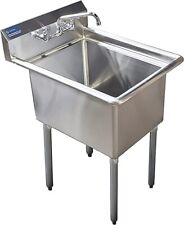 Stainless Steel One Compartment Mop Sink 30x24 - Bowl Size 24x18 With Faucet