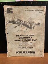Krause Flex Wing Tandem Disc Harrow- 1401-1404-1407-1410. Owners Manual