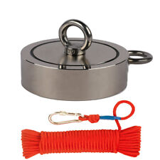 Double Sided Fishing Magnet Kit Upto 3800 Lbs Force Rope Carabiner Threadlocker