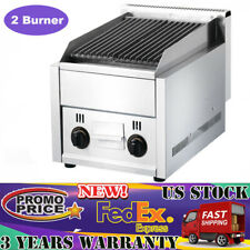New Commercial Countertop Char Broiler Grill 2 Burner Gas Propane Charbroiler