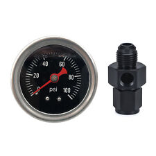 Fuel Pressure Gauge Liquid 0-100psi Oil Pressure Gauge 18 Npt W An 6 Adapter
