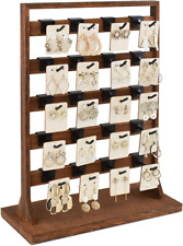 Wooden Jewelry Display Rack With 20 Hooks Earring Card Display Holder Stand Us