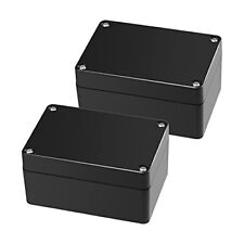 2 Pack Black Waterproof Plastic Project Box Abs Ip65 Electronic Junction Box