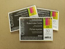 Oxford Spiral Bound Index Cards Ruled Assorted Bright Colors 50 Cards 3 Pads