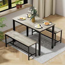 43.3 Dining Table Set For 4 Small Kitchen Table Set With 2 Benchesgray