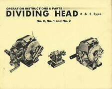 Instruction Parts Manual Fits Universal Dividing Head Type B S No. 0 1 2