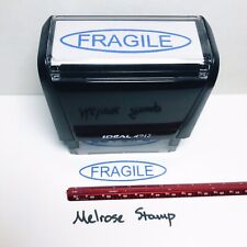 Fragile In Oval Rubber Stamp Self Inking Blue Ink Ideal 4913