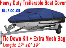 Bass Tracker V-nose Trailerable Boat Cover All Weather Brand New Blue Color New