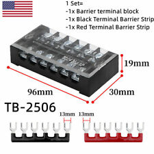 Dual Row 6 Position Screw Terminal Electric Barrier Strip Block 600v 25a