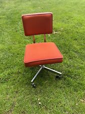 Vintage Bassick Mid Century Orange Steno Office Chair Retro Great Condition