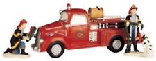 Lemax - Festive Fire Engine Christmas Fire Truck Dalmation Dog Retired 1999 New