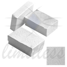 White Swirl Cardboard Jewelry Boxes Cotton Gift Boxes 12-25-50-100