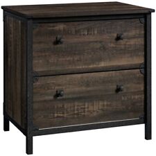 Sauder Steel River 2 Drawer Wooden Lateral File Cabinet In Carbon Oak