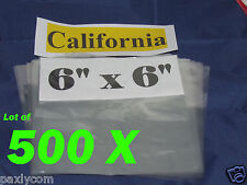 Lot Of 500 Pieces Heat Shrink Wrap Film Flat Bags 6x6 Candles Pvc 6 X 6