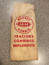Massey Harris Parts Bag Vintage Massey Harris M-h Parts Sack Bag Nos