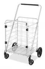 Rolling Laundry Basket Grocery Shopping Cart Heavy Duty Storage With Front Door
