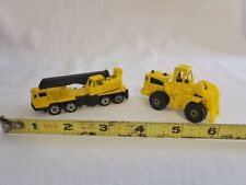 Vintage Hot Wheels Yellow Fork Lift And Construction Crane Die Cast
