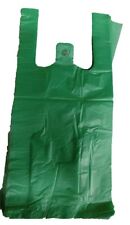 Green Plastic T-shirt Shopping Grocery Bags Handles Medium 10x5x18 Lot 200