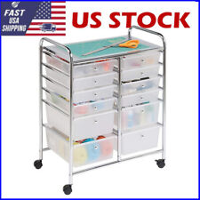 Rolling Storage Cart And Organizer W 12 Plastic Drawers Home Office Organizer