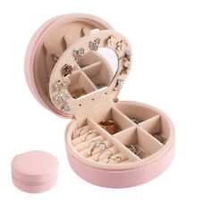 Travel Jewelry Organizer Case Box Wmirror Portable For Rings Earrings Storage