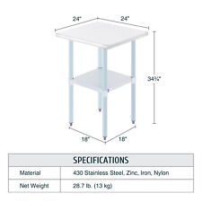 Nsf Commercial Stainless Steel Work Table Shelf Kitchen Prep Table W Backsplash