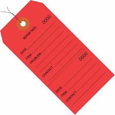 Repair Tags Consecutively Numbered Pre-wired 4 34 X 2 38 Red 1000 Case