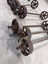 1 Axle 2 Wheels Antique Cast Iron Hit Miss Engine Cart Maytag Vintage Dolly Old
