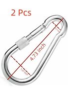 4.7 Inch Locking Carabiner Clips- Stainless Steel Spring Snap Hook 2pack
