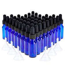 48 Count 12 Oz Blue Glass Dropper Bottles 6 Funnels For Essential Oils 15 Ml