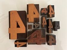 Vintage Letterpress Wood Type Mixed Set Of Number 4s