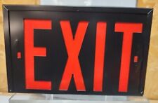 Vintage Single Sided Exit Sign Ruby Red Black Case Light New Nos 12 X 7.5