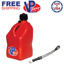 Vp Racing Red 5.5 Gallon Square Utility Jug Gas Can Deluxe Fill Hose