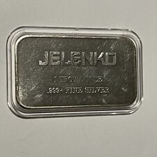 Jelenko Dental Health Company Ingot Bar 1 Troy Oz .999 Fine Silver Rare Medal