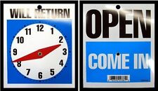 New Open Come In Will Return Store Business Clock Hands Sign With Chain
