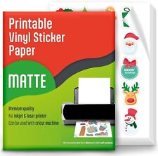 100 Matte 8.5x11 Printable Vinyl Sticker Paper For Inkjet Laser Waterproof