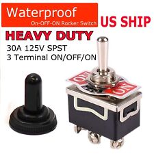 Toggle Switch Onoffon Heavy Duty 20a 125v Spdt 3 Terminal Car Waterproof Boot
