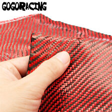 12 X 5ft Twill Weave Carbon Fiber Fabric Cloth Resin Kit Black Red