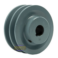 3.5 Cast Iron 34 Shaft Pulley Sheave Single 2 Groove V Style A Belt 4 L Piece