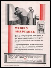 1930 Union Carbide Carbon Photo Welder Uses Linde Oxygen Welding Tank Print Ad