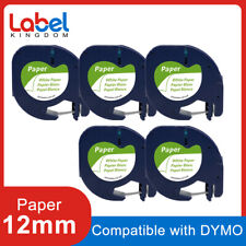 5pk Compatible Dymo Letratag Refills 91330 White Paper Label Tape 12mm Lt-100h