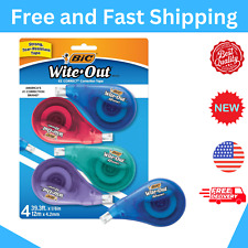 Bic Wite-out Brand Ez Correct Correction Tape 39.3 Feet 4-count Pack Of White