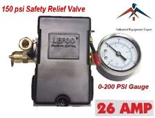 Air Compressor Pressure Switch Set 4 Port 95-125 Psi W S Gauge W Safety Valve