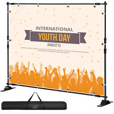 Vevor 8x10ft Banner Stand Heavy-duty Backdrop Telescopic Adjustable Repeat Step