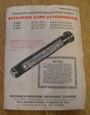 Bacharach Sling Psychrometer Instruction Manual Weather Science Instrument