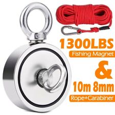 Upto 1300 Lbs Fishing Magnet Kit Searching Strong Power Neodymium Rope Set Us