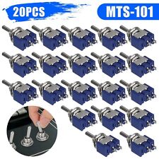 20pcs Mts-101 2 Position Mini Toggle Switch 2 Pin Spst On-off 6a 125vac Us Stock