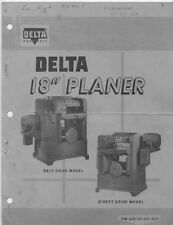 Delta Rockwell 18 Planer Manual For Early Yates-american Version Instructions
