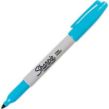 Sharpie Permanent Marker Fine Point Turquoise Pack Of 12