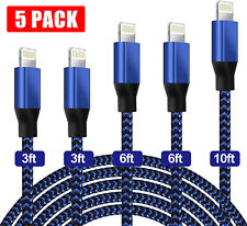 5 Pack Charging Cable Heavy Duty For Iphone 13 12 11 Plus Charger Charging Cord