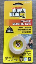 Original Super Glue Permanent Double-sided Mounting Tape Holds 20 Pounds